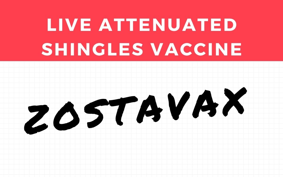Zostavax live attenuated vaccine for shingles
